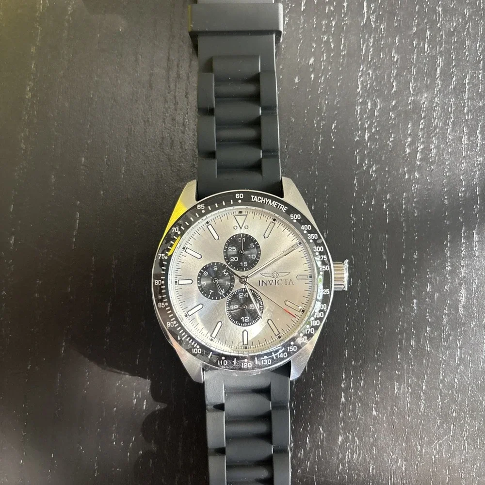 🔥Invicta Aviator Men's Watch-45mm, Black, Silicone (PF21370) ((47590)
